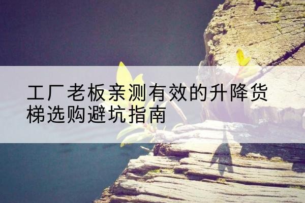 和顺升降货梯怎么选-工厂老板亲测有效的升降货梯选购避坑指南