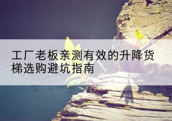 和顺升降货梯怎么选-工厂老板亲测有效的升降货梯选购避坑指南